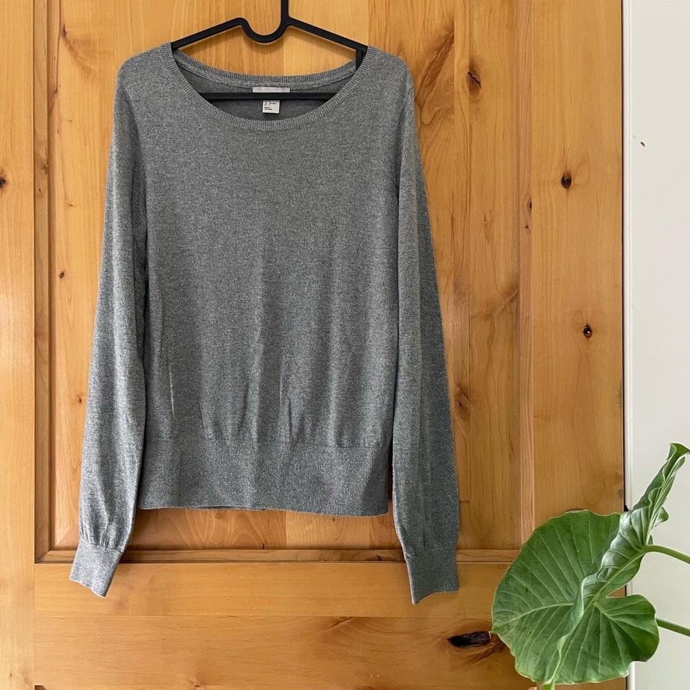 H&M silver glitter sweater - size L